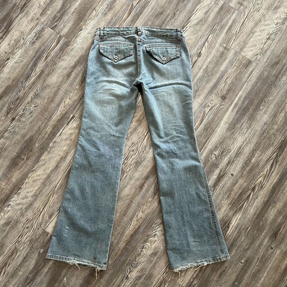 GLO Jeans Light Wash Flare Juniors 5 (30x32) Made in Egypt Y2K Style - Picture 2 of 8